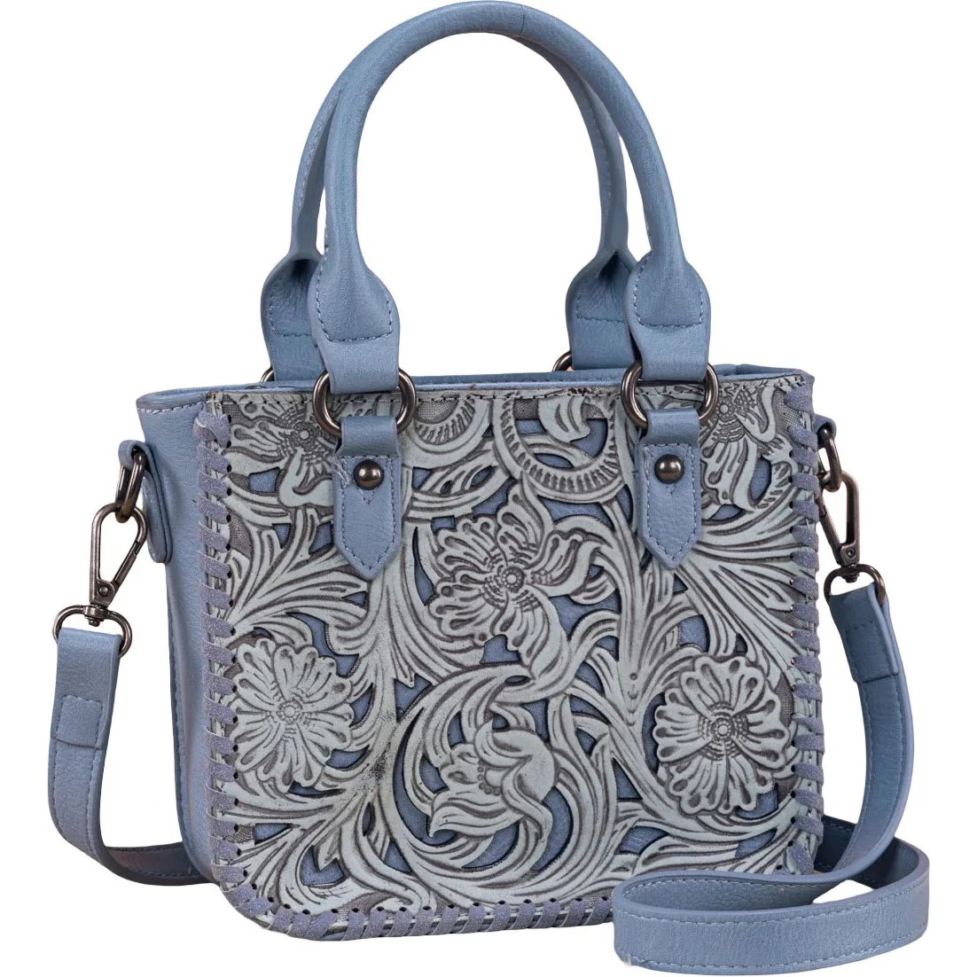 Trinity Ranch - Womens Floral Tooled Collection Mini Tote/Crossbody Bag - Image 2