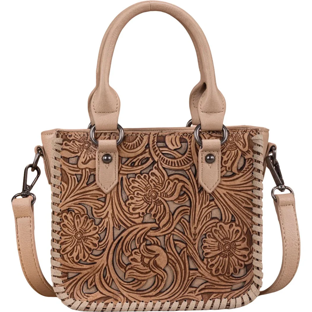 Trinity Ranch - Womens Floral Tooled Collection Mini Tote/Crossbody Bag - Image 4