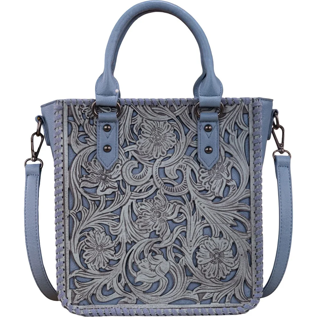 Trinity Ranch - Womens Floral Tooled Collection Tote/Crossbody Bag - Image 2