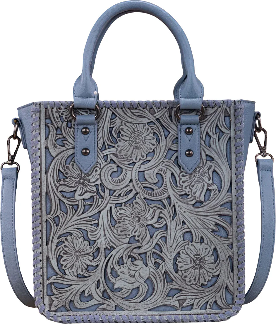 Trinity Ranch - Womens Floral Tooled Collection Tote/Crossbody Bag - Image 6