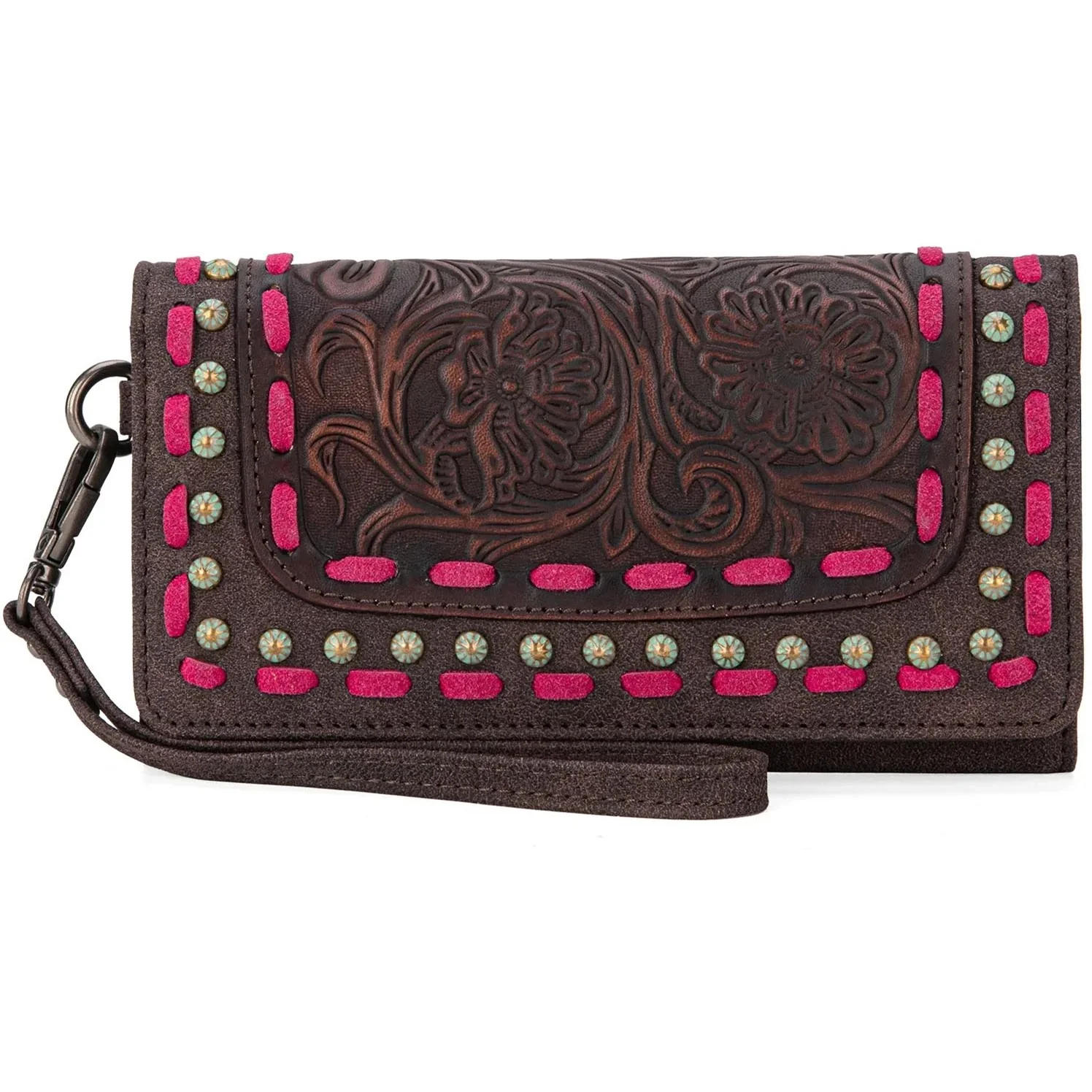 Trinity Ranch - Womens Floral Tooled Collection Wallet - Image 4