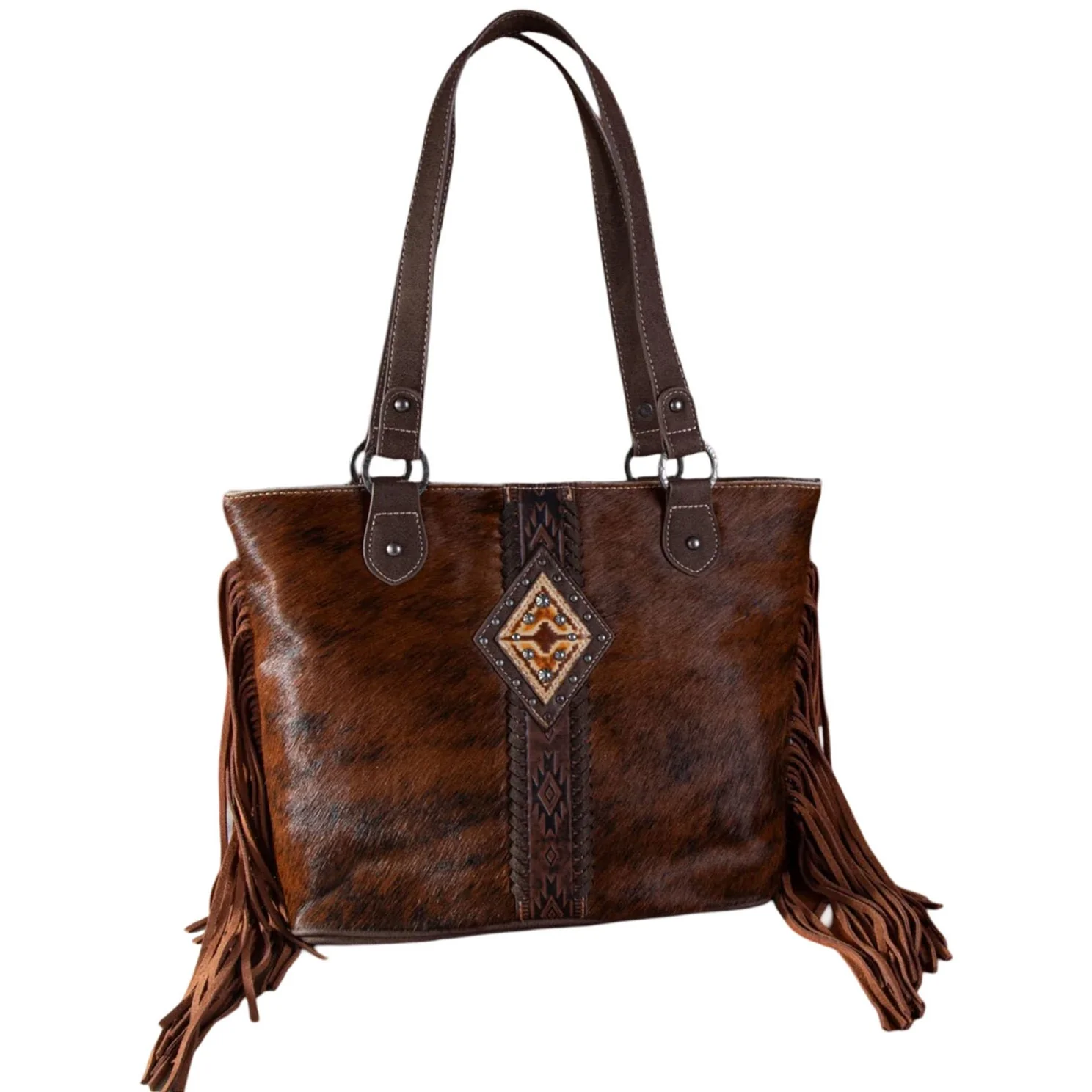 Trinity Ranch - Womens Hair-On Cowhide Concealed Carry Tote - Image 13