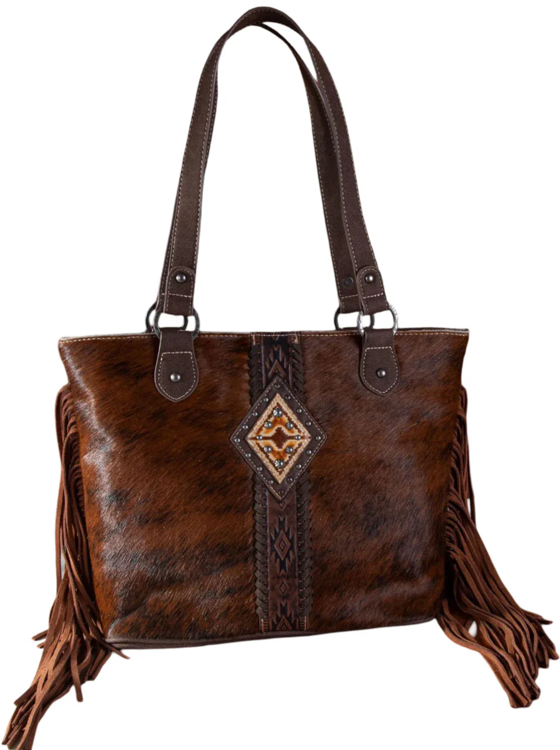 Trinity Ranch - Womens Hair-On Cowhide Concealed Carry Tote - Image 8