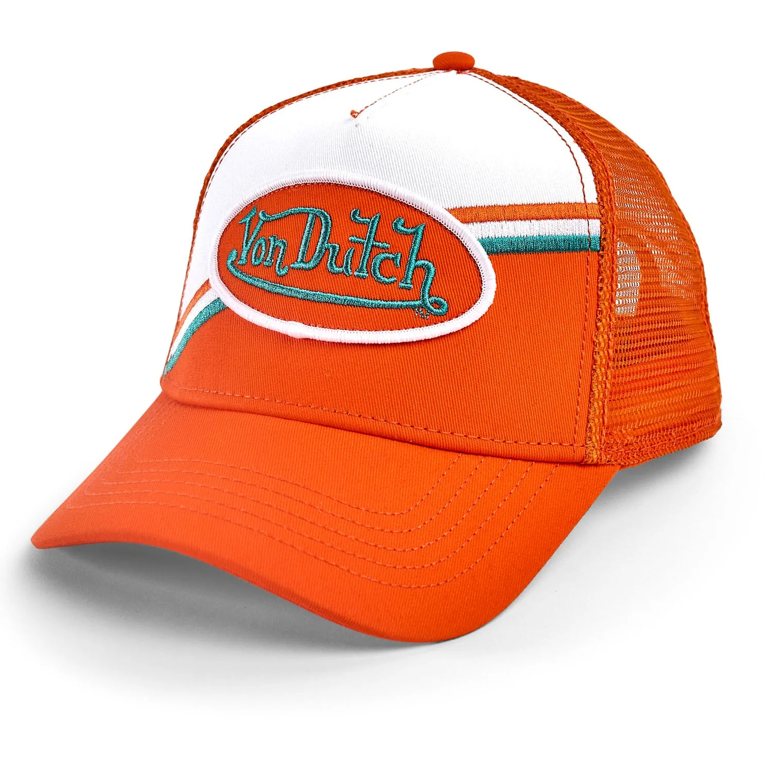 Von Dutch - Mens Cotton Twill Mesh Trucker Hat With Patch And Front Panel Embroidery - Image 2