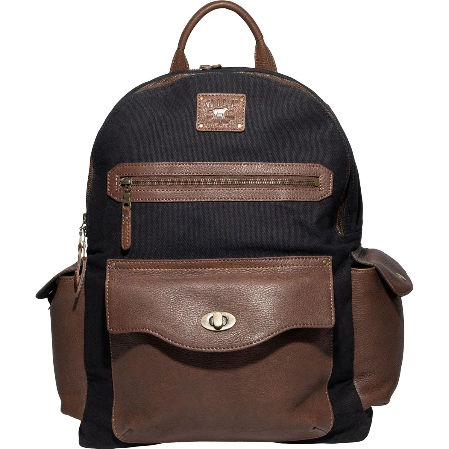 Will Leather Goods - Unisex Canvas and Leather Backpack - Image 3