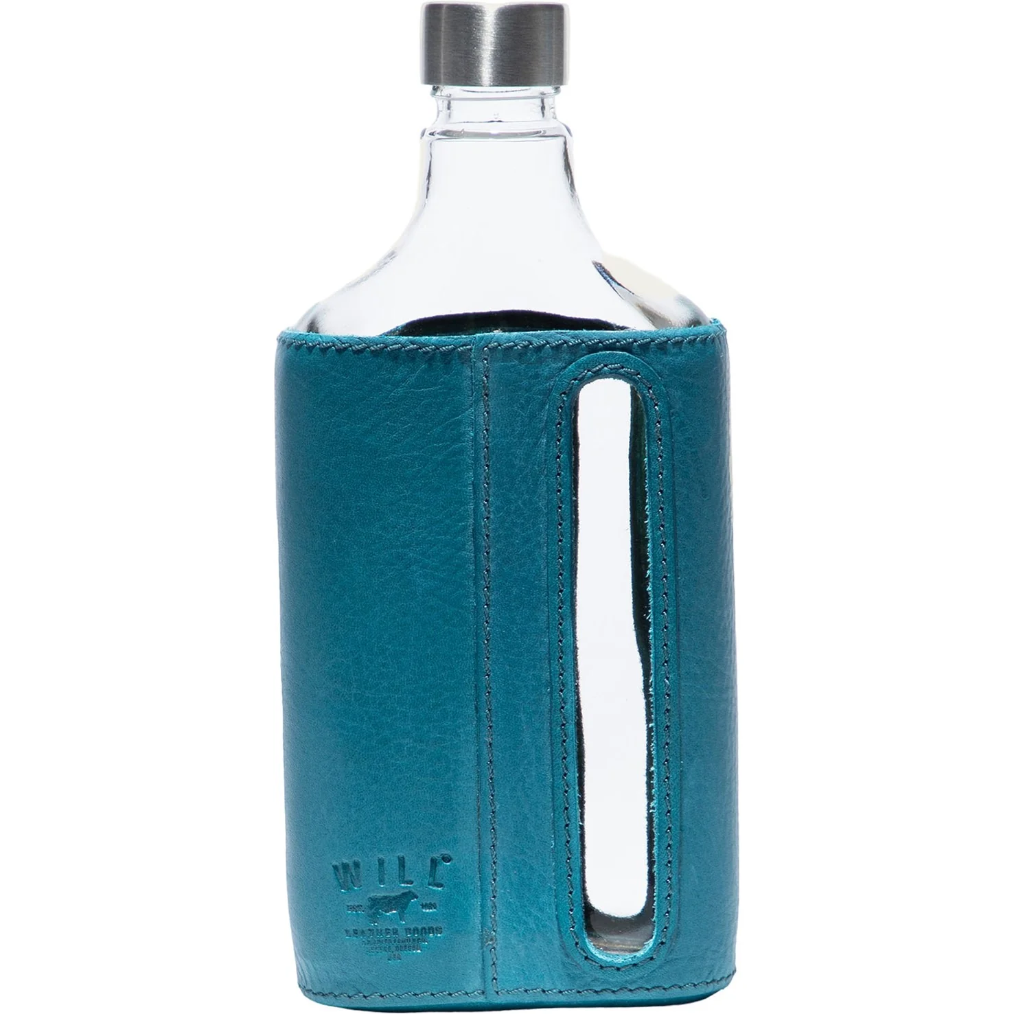 Will Leather Goods - Unisex Glass Leather Flask 375 Milliliter - Image 15