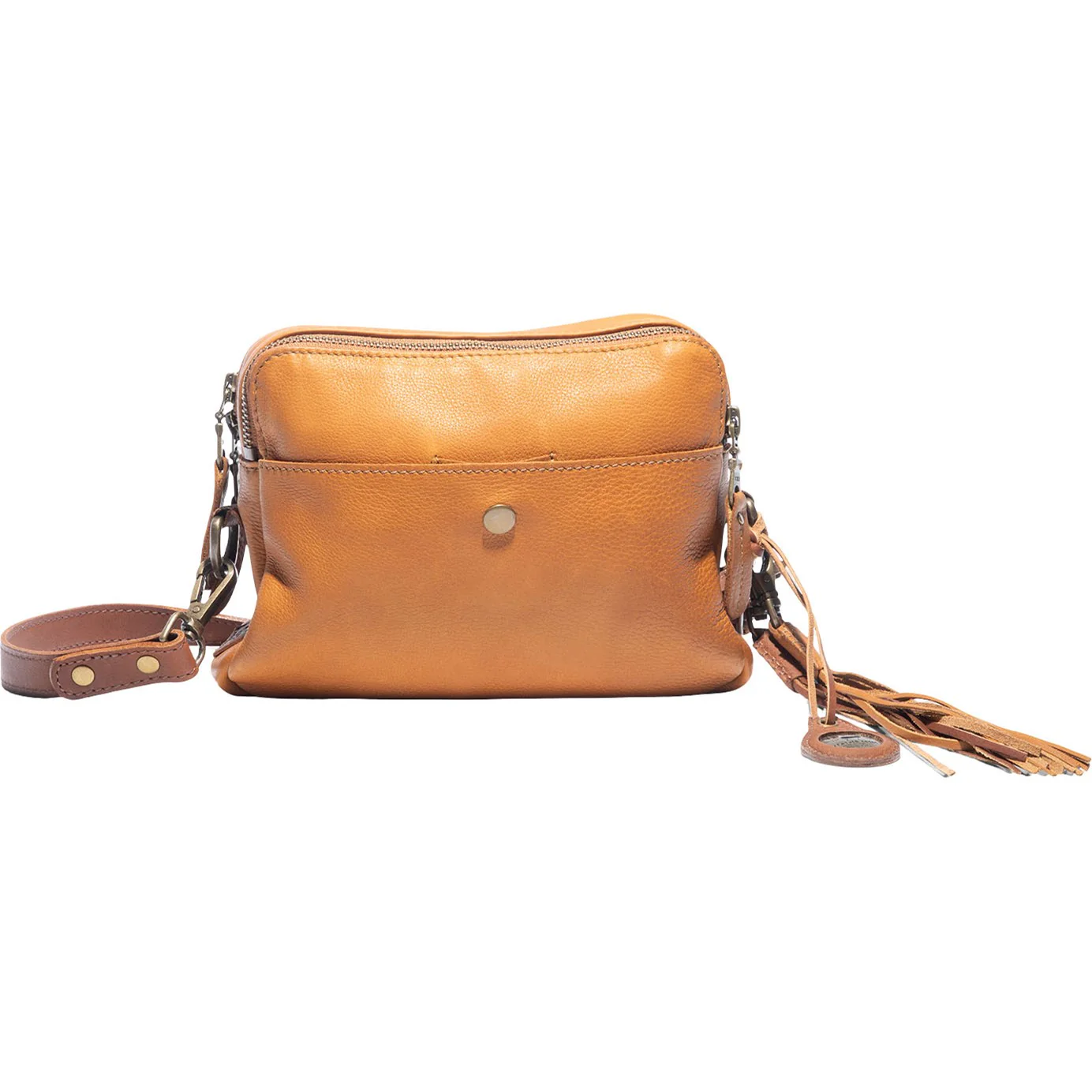 Will Leather Goods - Womens Everyday Double Zip Leather Crossbody Bag - Image 3