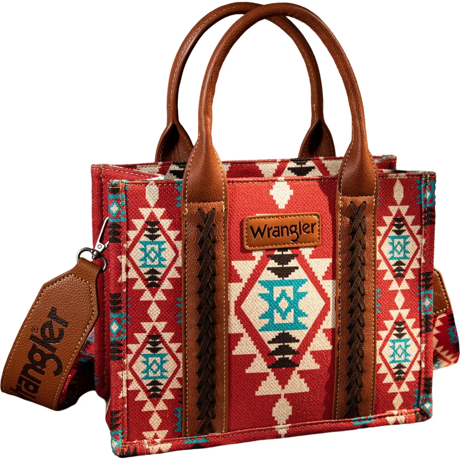 Wrangler Southwestern Print Small Canvas Tote/Crossbody Bag - Image 4