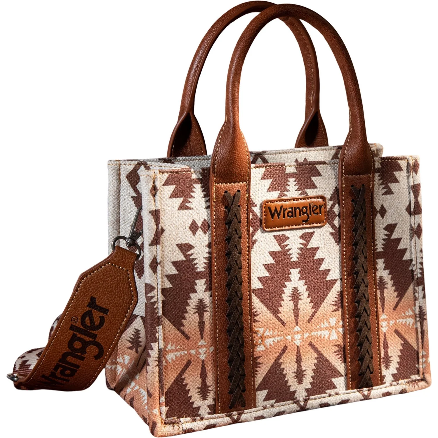 Wrangler Southwestern Print Small Canvas Tote/Crossbody Bag - Image 6