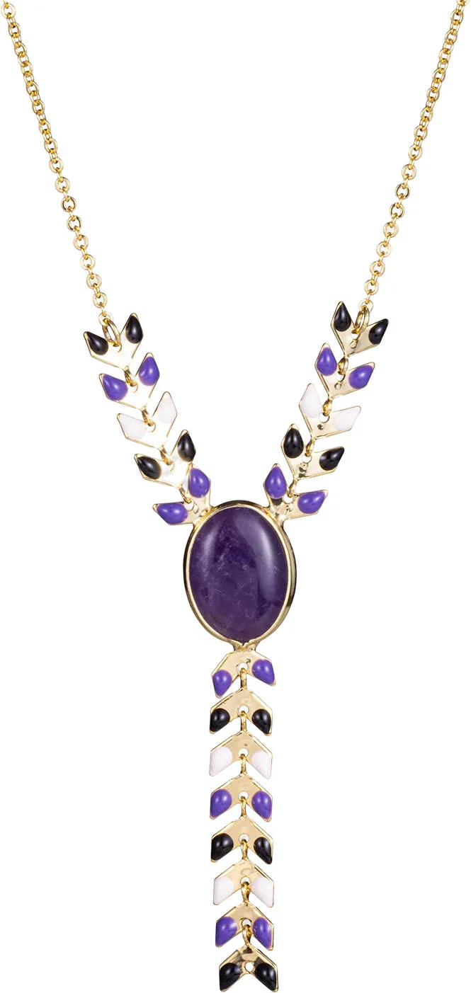 Wrangler - Womens 14K Gold Western Y Necklace Oval Shaped Natural Stone Pendant - Image 3