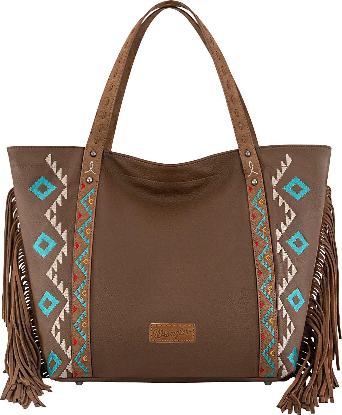 Wrangler - Womens Aztec Embroidered Large Tote Bag - Image 8