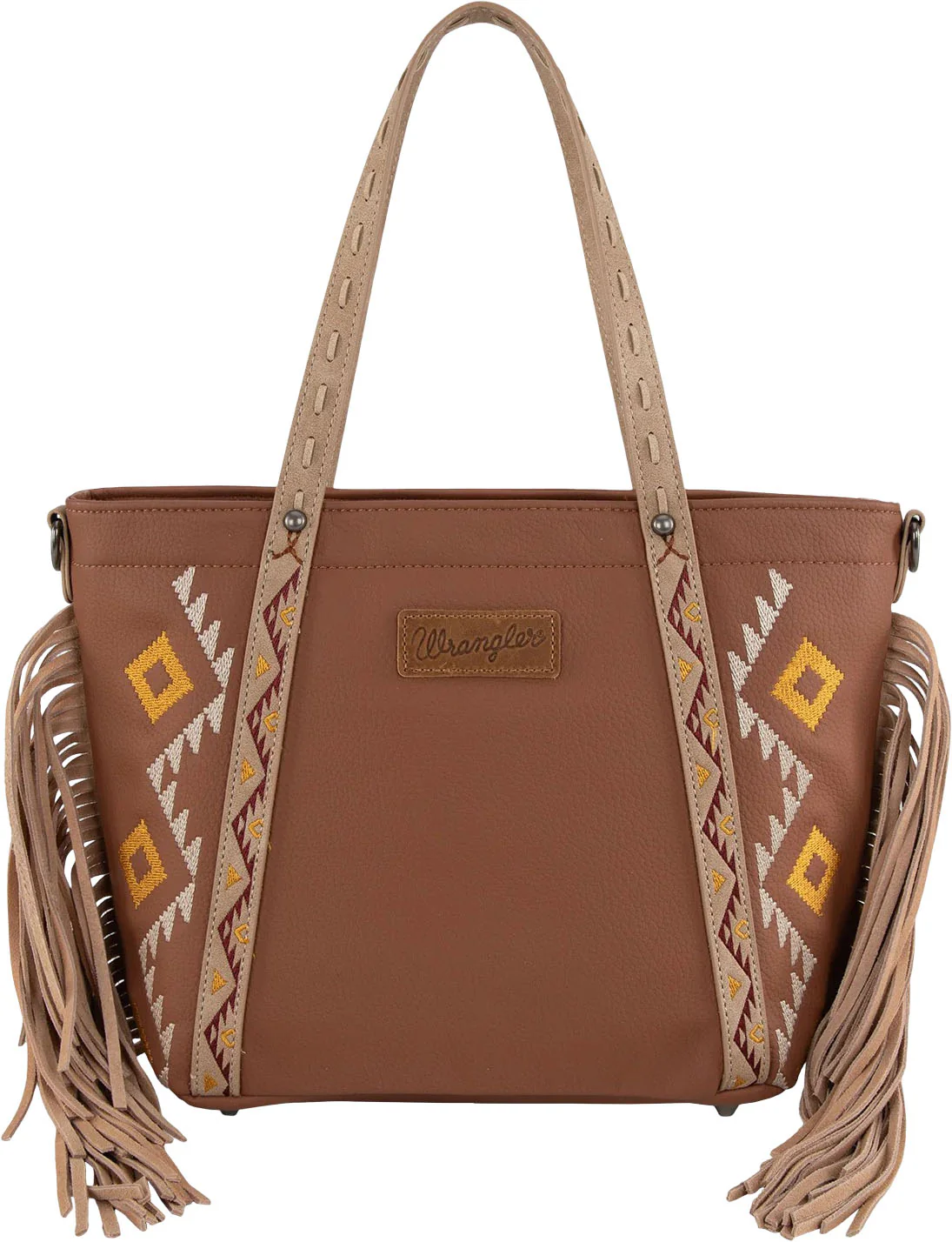Wrangler - Womens Aztec Embroidered Tote/Crossbody Bag - Image 9