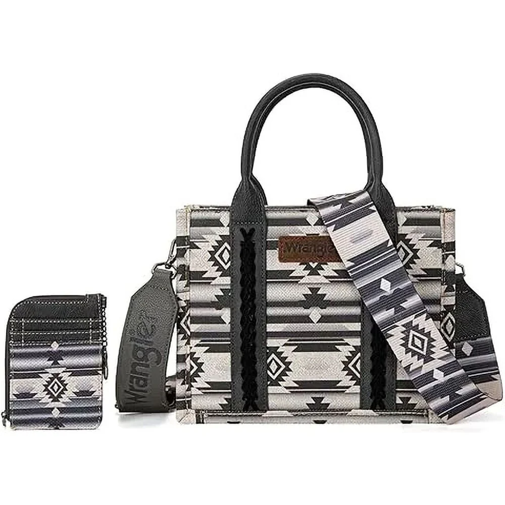 Wrangler - Womens Aztec Small Tote/Crossbody Bag And Card Case Set - Image 3
