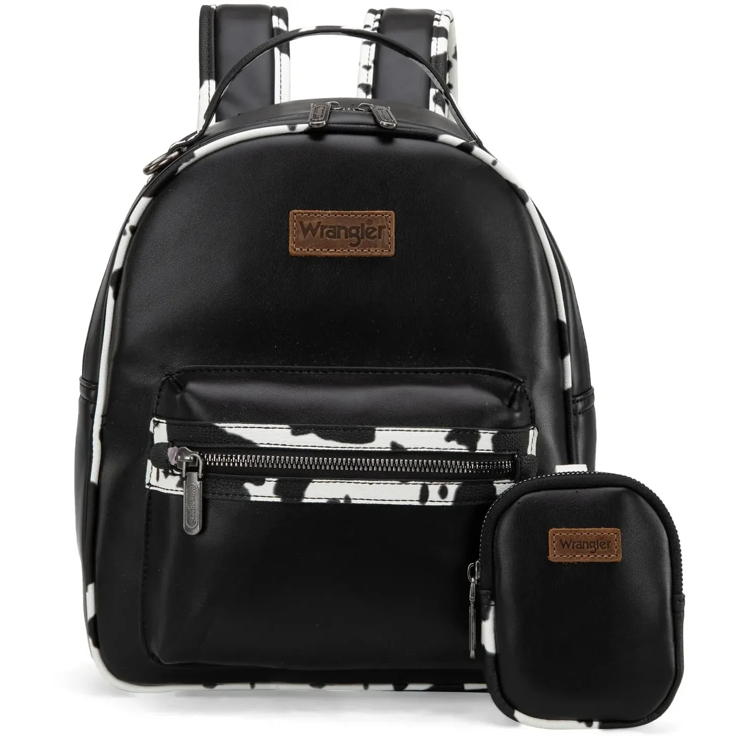 Wrangler - Womens Cow Print Backpack With Coin Pouch