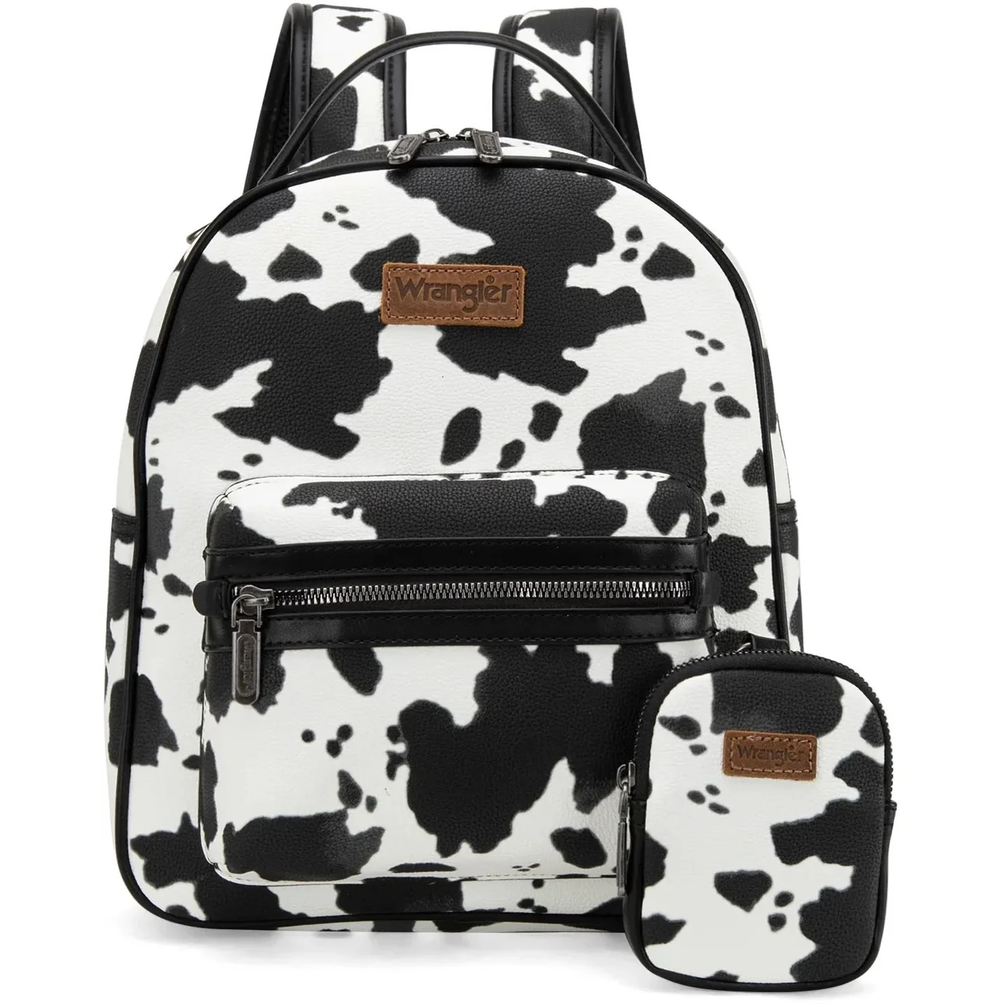 Wrangler - Womens Cow Print Backpack With Coin Pouch