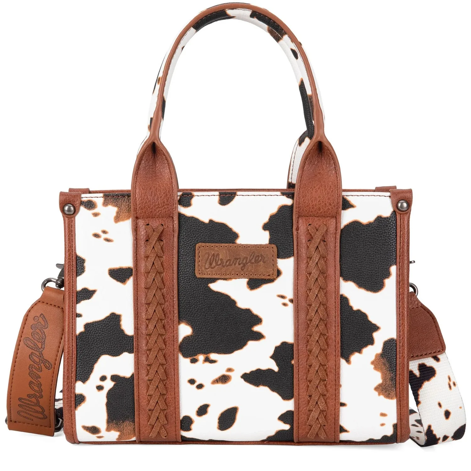 Wrangler - Womens Cow Print Concealed Carry Tote/Crossbody Bag - Image 6