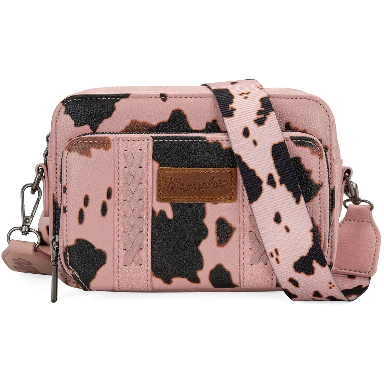 Wrangler - Womens Cow Print Crossbody Purse With Wallet Compartment - Image 3