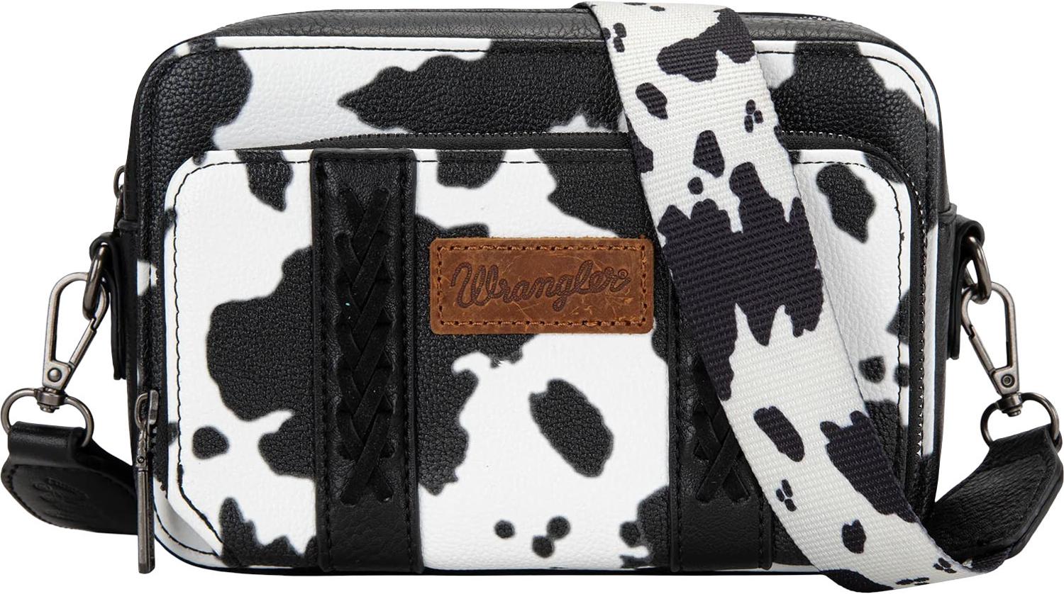 Wrangler - Womens Cow Print Crossbody Purse With Wallet Compartment - Image 5