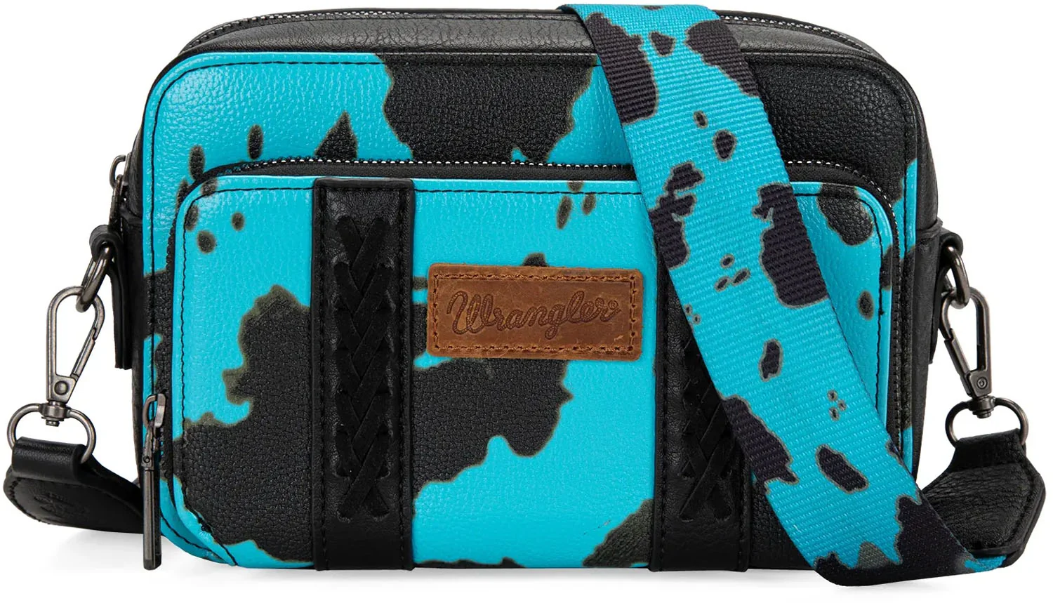 Wrangler - Womens Cow Print Crossbody Purse With Wallet Compartment - Image 6