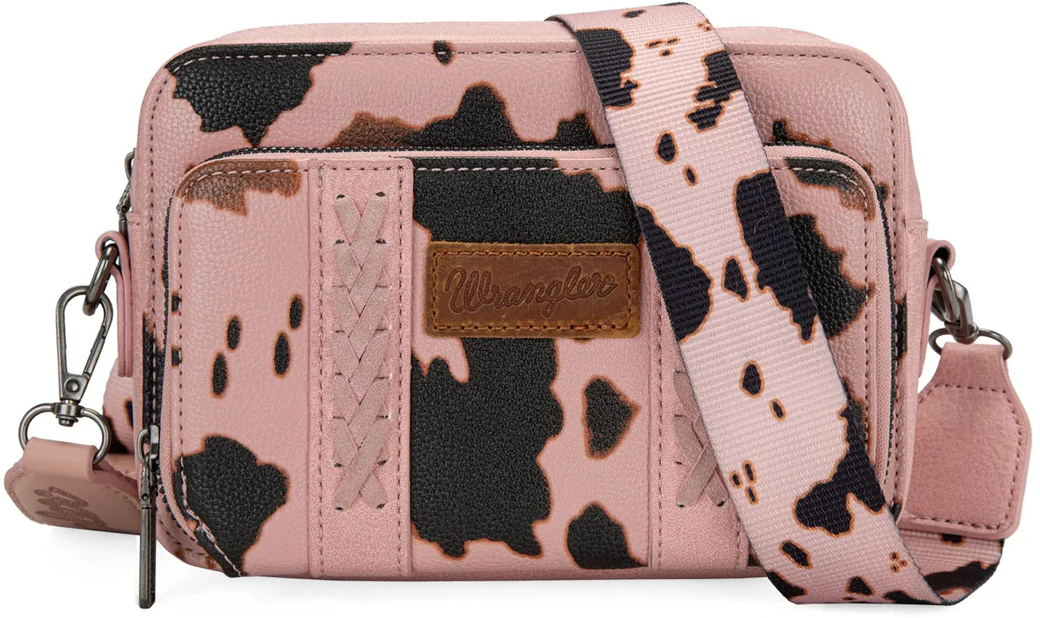 Wrangler - Womens Cow Print Crossbody Purse With Wallet Compartment - Image 7