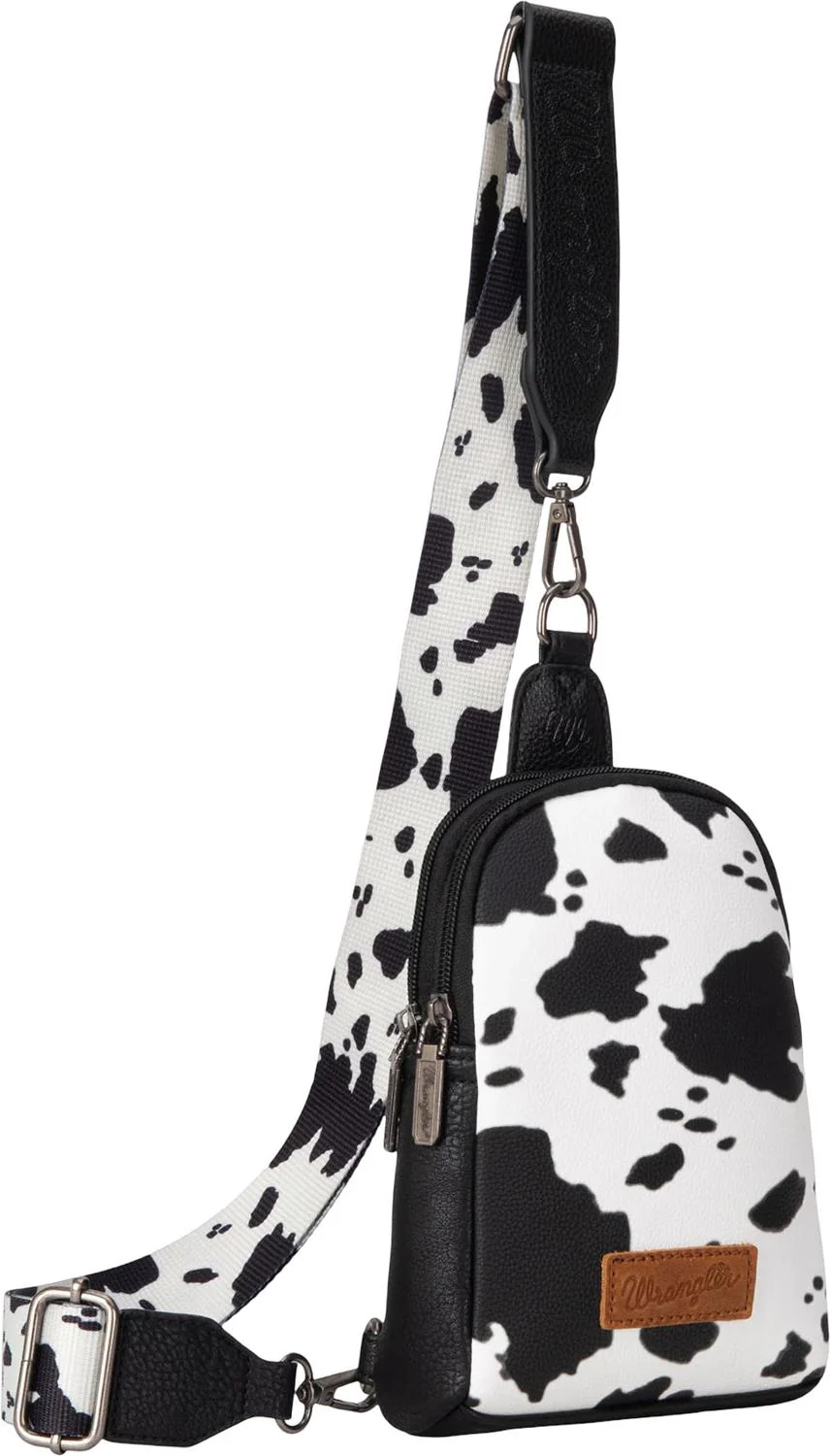 Wrangler - Womens Cow Print Crossbody Sling Chest Bag - Image 5