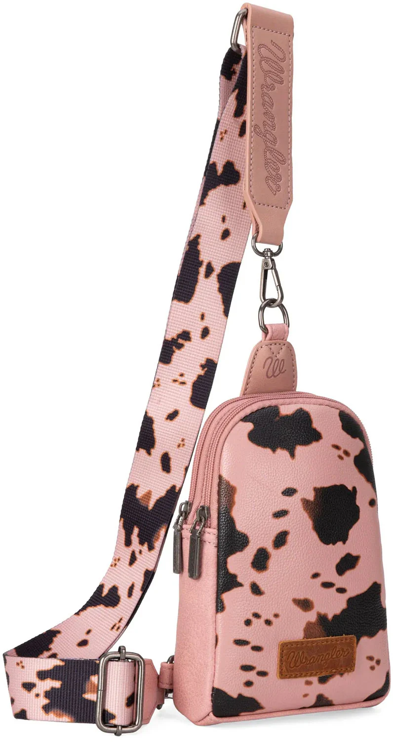 Wrangler - Womens Cow Print Crossbody Sling Chest Bag - Image 7