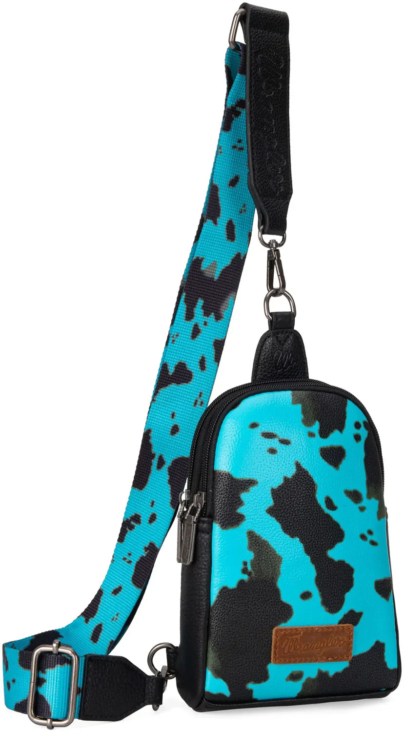 Wrangler - Womens Cow Print Crossbody Sling Chest Bag - Image 8