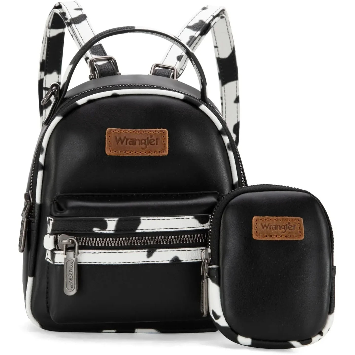Wrangler - Womens Cow Print Trimmed Mini Backpack With Coin Pouch - Image 11