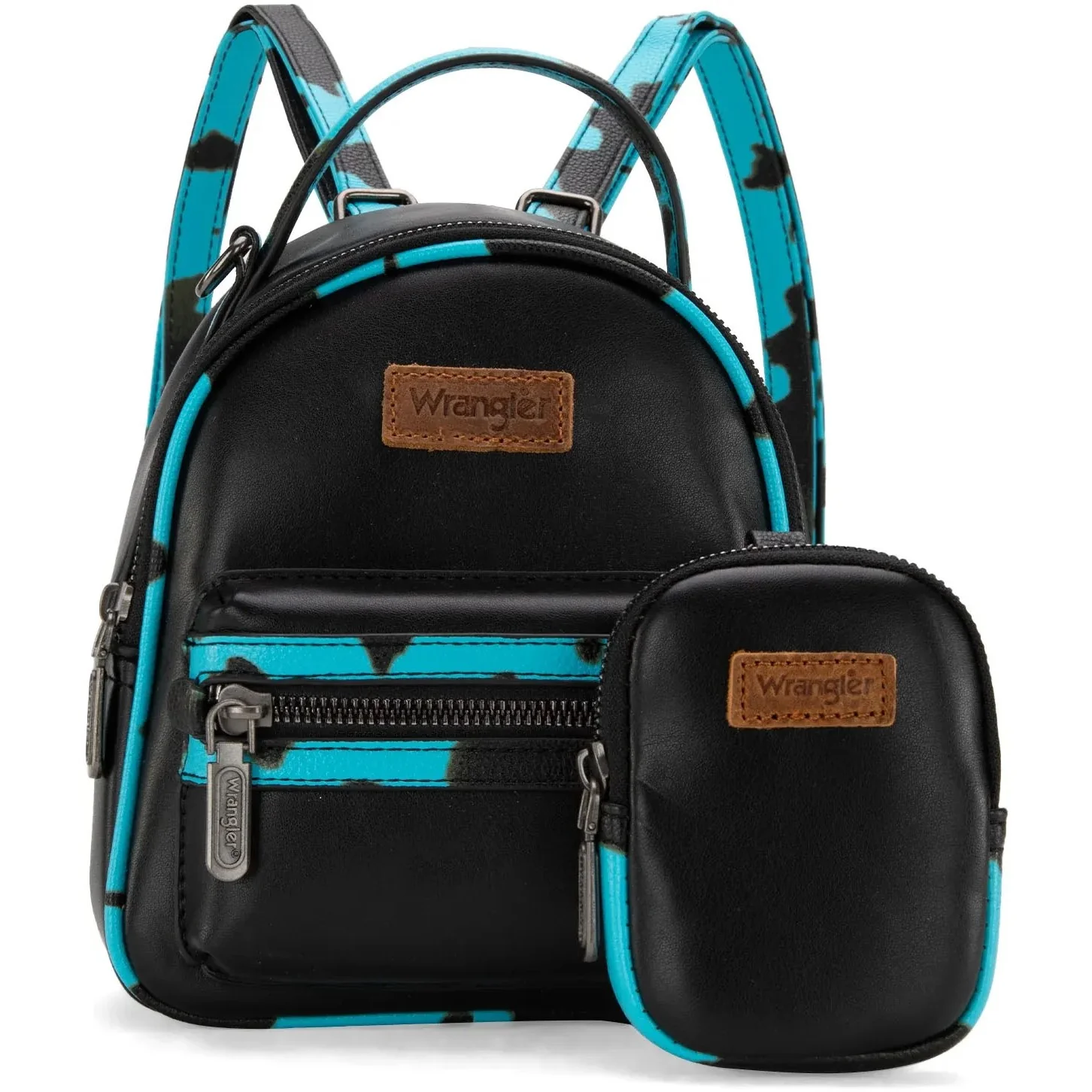 Wrangler - Womens Cow Print Trimmed Mini Backpack With Coin Pouch - Image 13