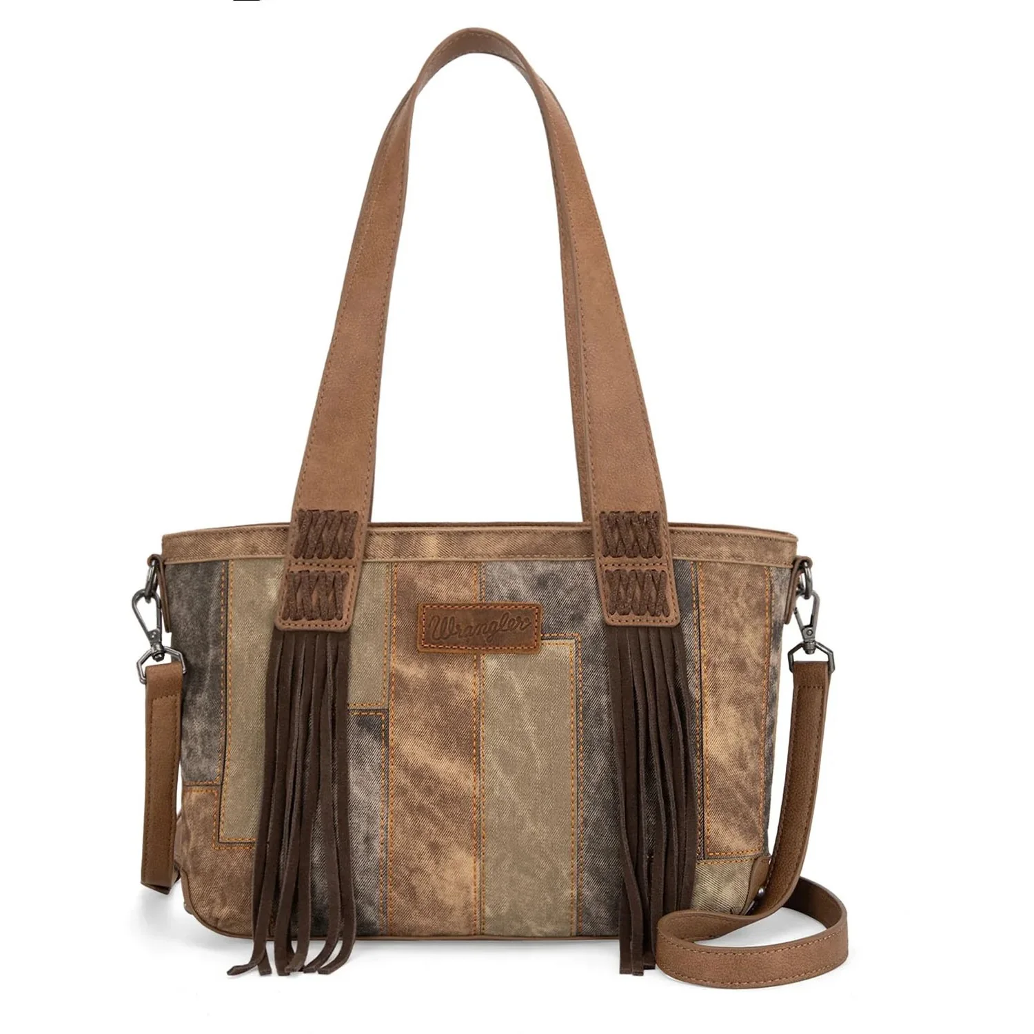 Wrangler - Womens Denim Patchwork Tote/Crossbody Bag - Image 4