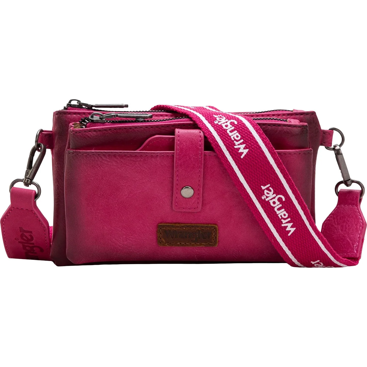 Wrangler - Womens Dual Zipper Compartment Crossbody Bag