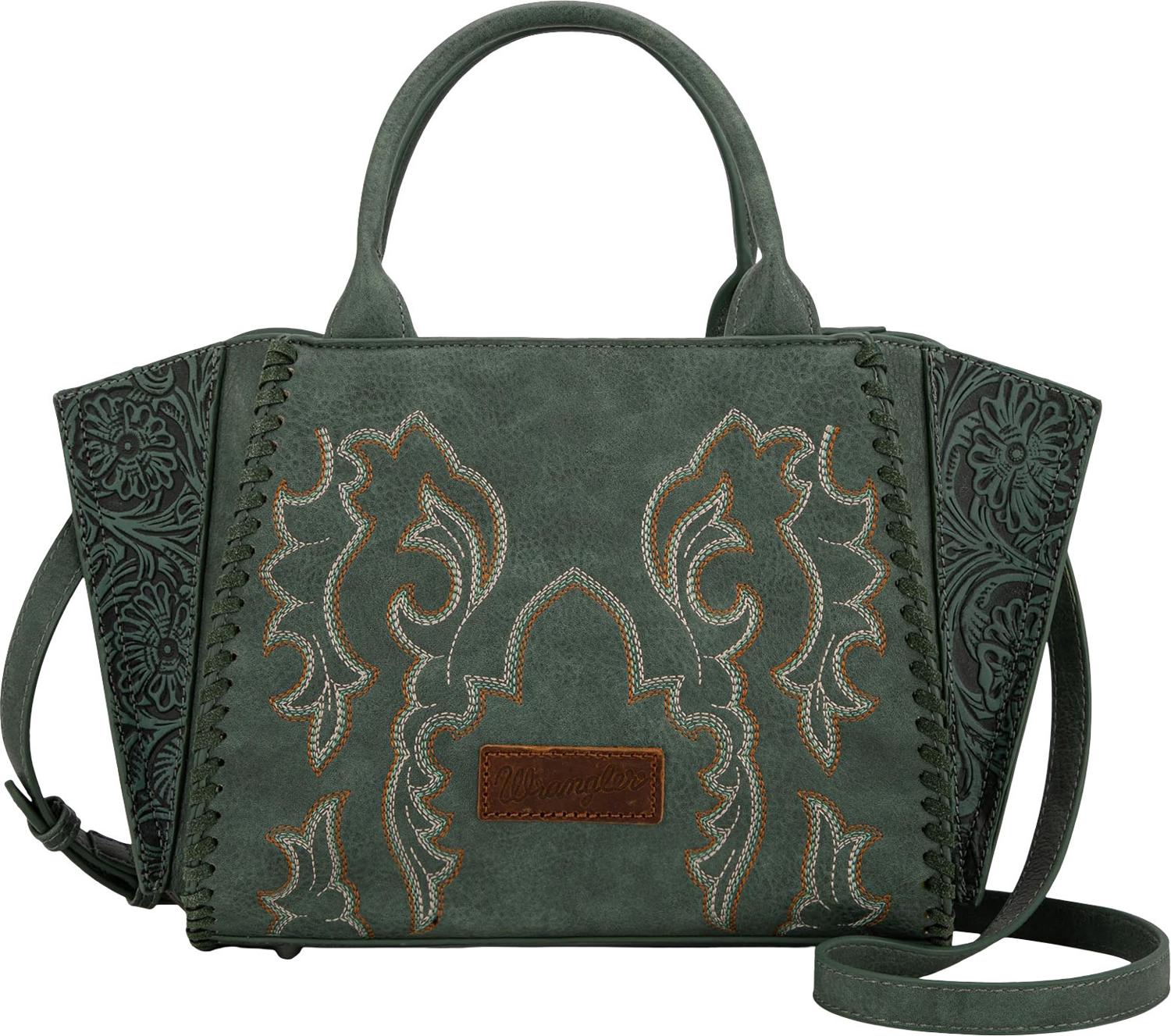 Wrangler - Womens Embroidered Trapezoid Concealed Carry Tote/Crossbody Bag - Image 9