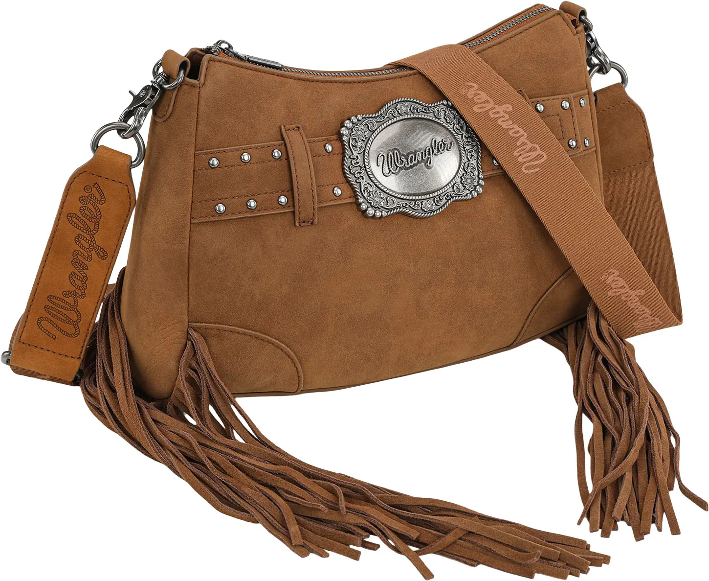 Wrangler - Womens Fringe Buckle Hobo Bag/Crossbody Bag - Image 8