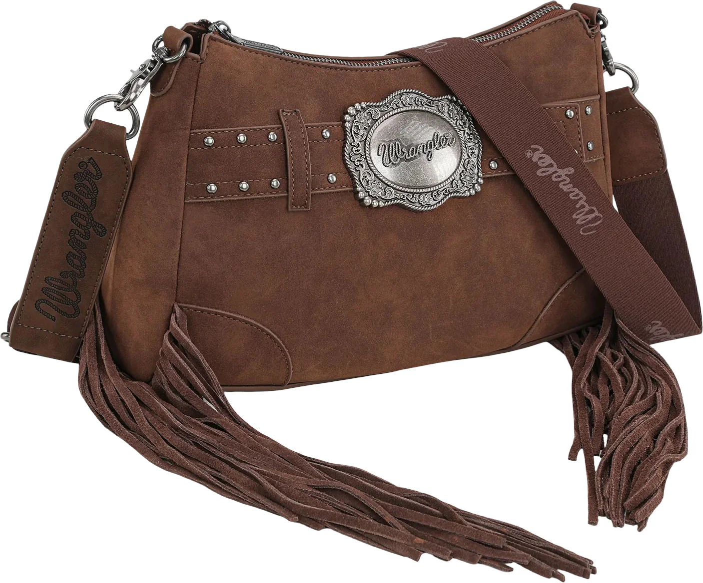 Wrangler - Womens Fringe Buckle Hobo Bag/Crossbody Bag - Image 9