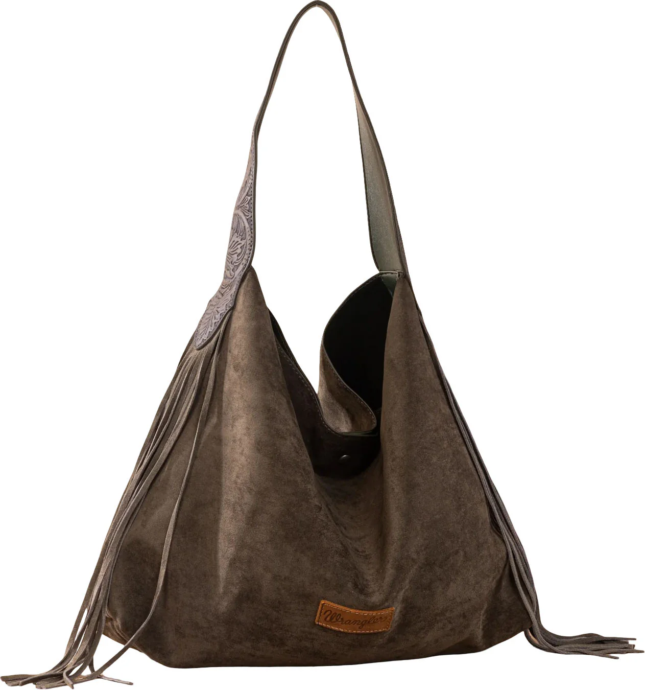 Wrangler - Womens Fringe Floral Tooled Hobo Bag - Image 11