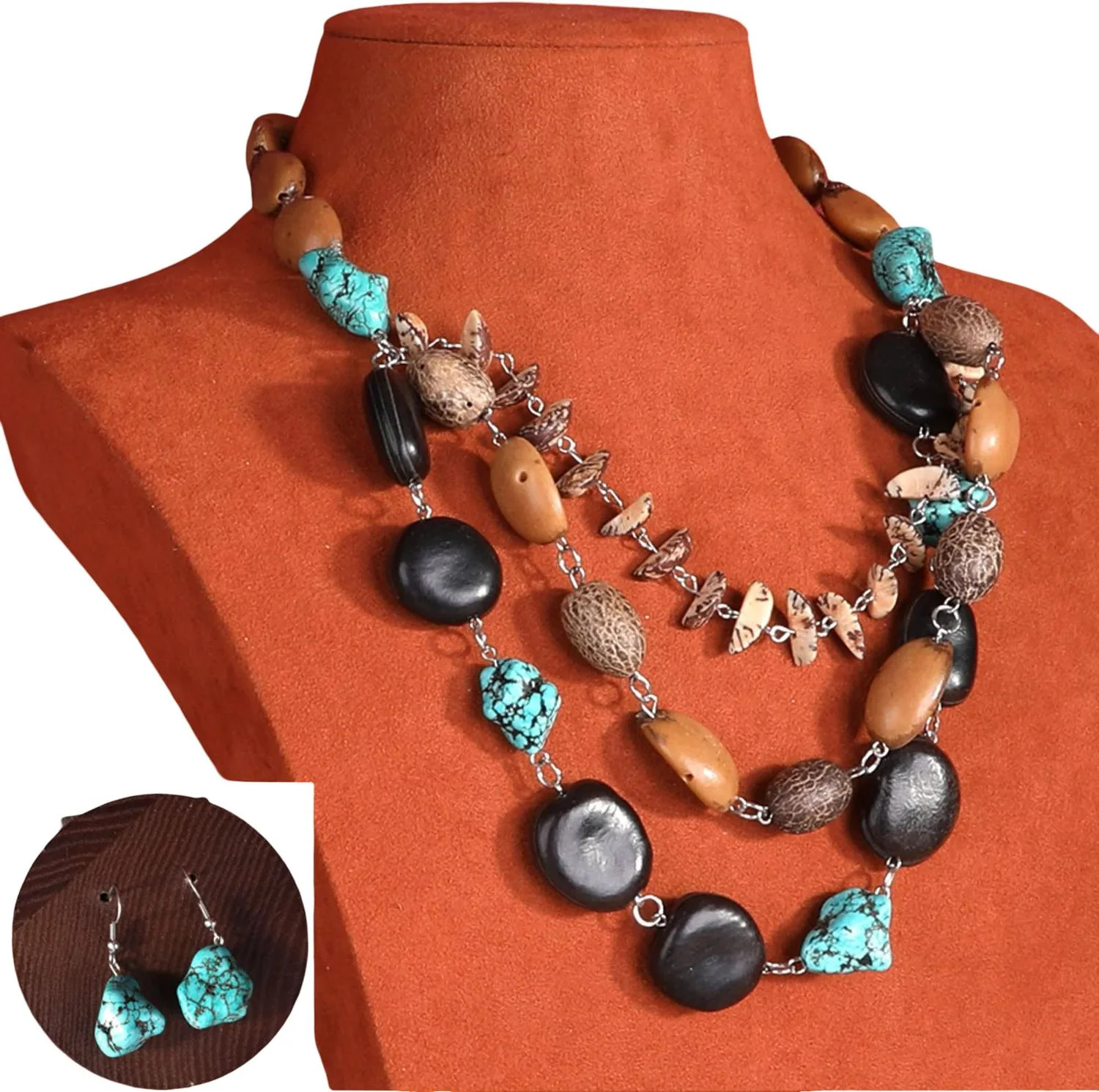 Wrangler - Womens Jewelry Sets Bohemian Pendant Necklace Earrings - Image 2