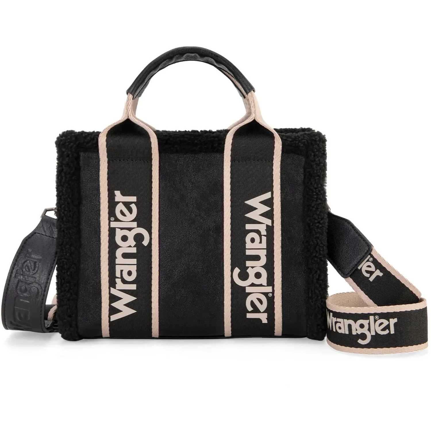 Wrangler - Womens Sherpa Small Canvas Tote/Crossbody Bag - Image 11