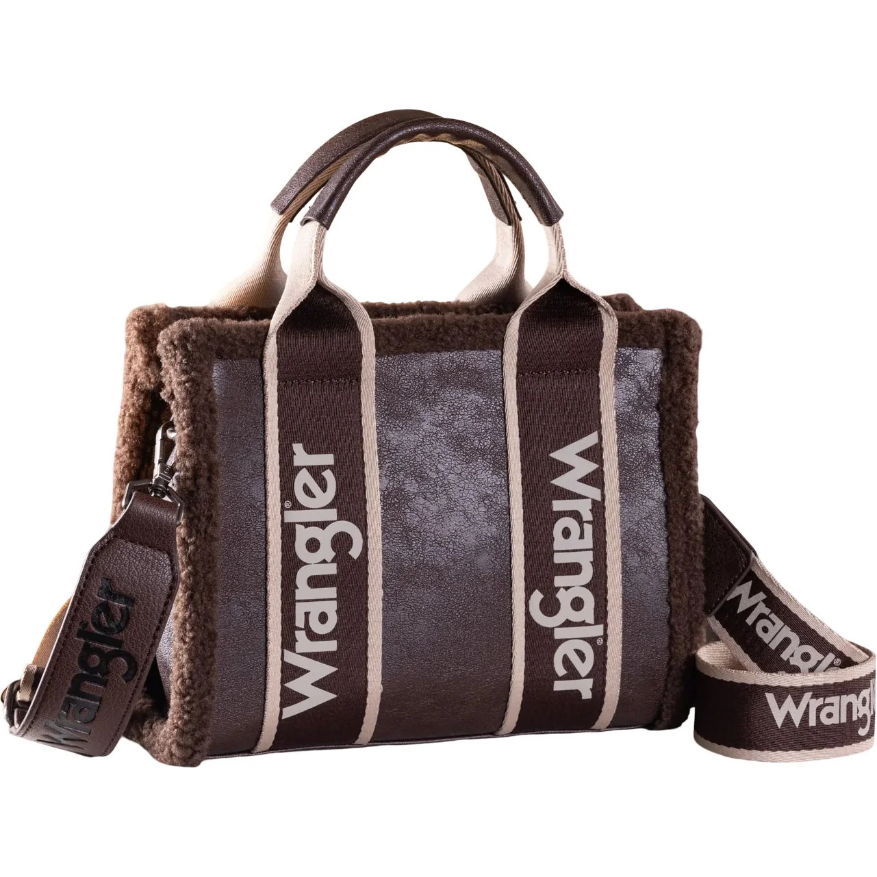 Wrangler - Womens Sherpa Small Canvas Tote/Crossbody Bag - Image 2