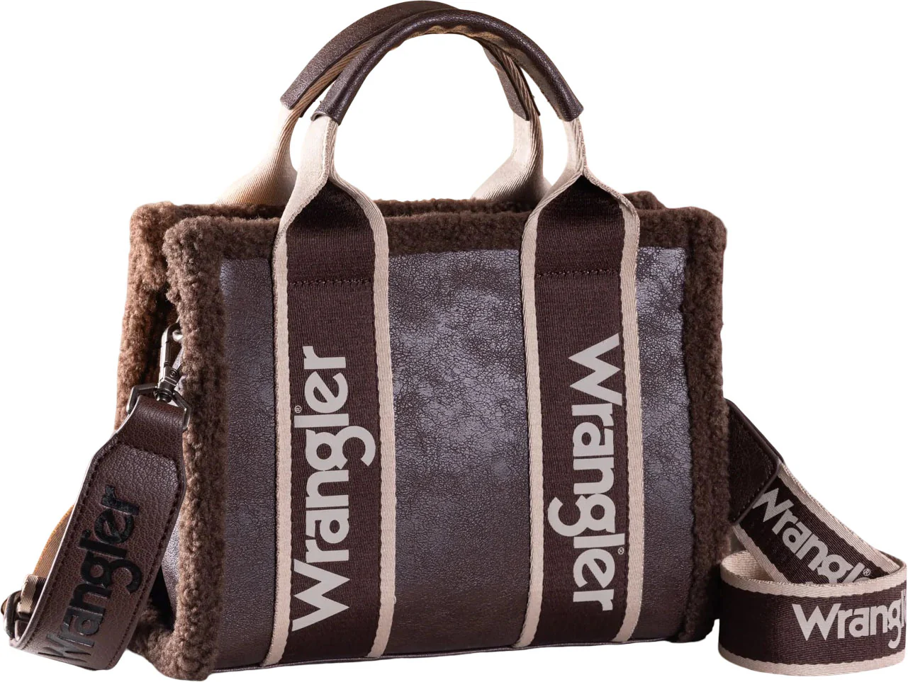 Wrangler - Womens Sherpa Small Canvas Tote/Crossbody Bag - Image 7