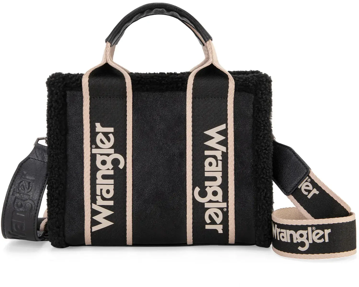 Wrangler - Womens Sherpa Small Canvas Tote/Crossbody Bag - Image 8