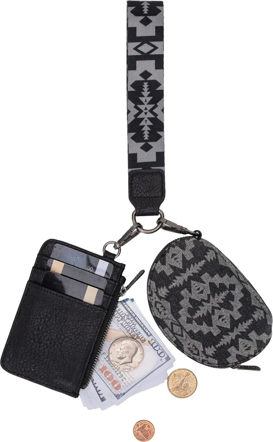 Wrangler - Womens Southwestern Art Print Dual Pouch Wristlet - Image 4