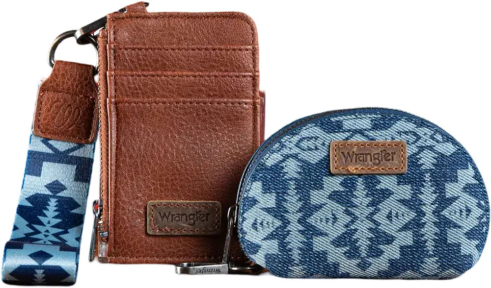 Wrangler - Womens Southwestern Art Print Dual Pouch Wristlet - Image 6