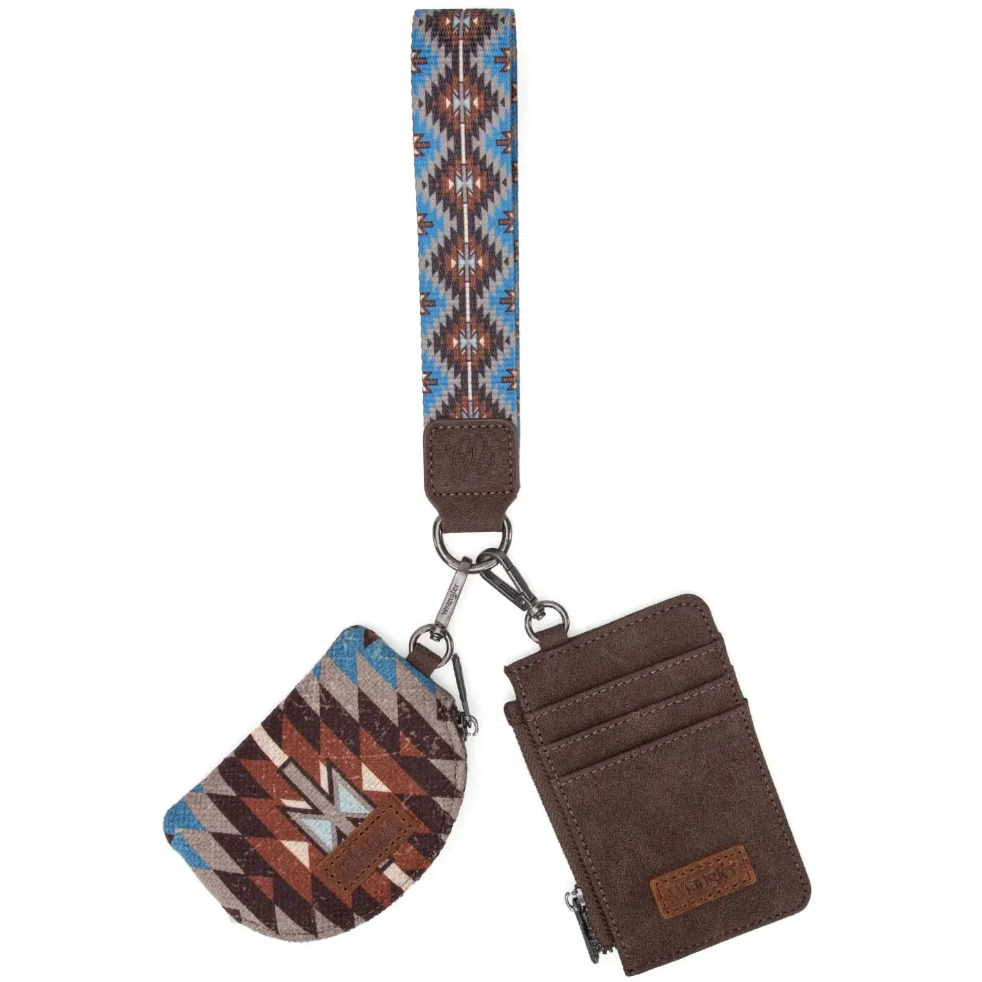 Wrangler - Womens Southwestern Art Print Dual Pouch Wristlet