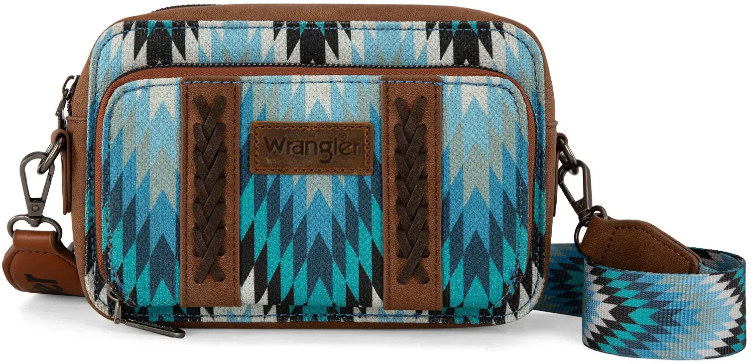 Wrangler - Womens Southwestern Pattern Dual Sided Print Crossbody Purse With Wallet Compartment - Image 10
