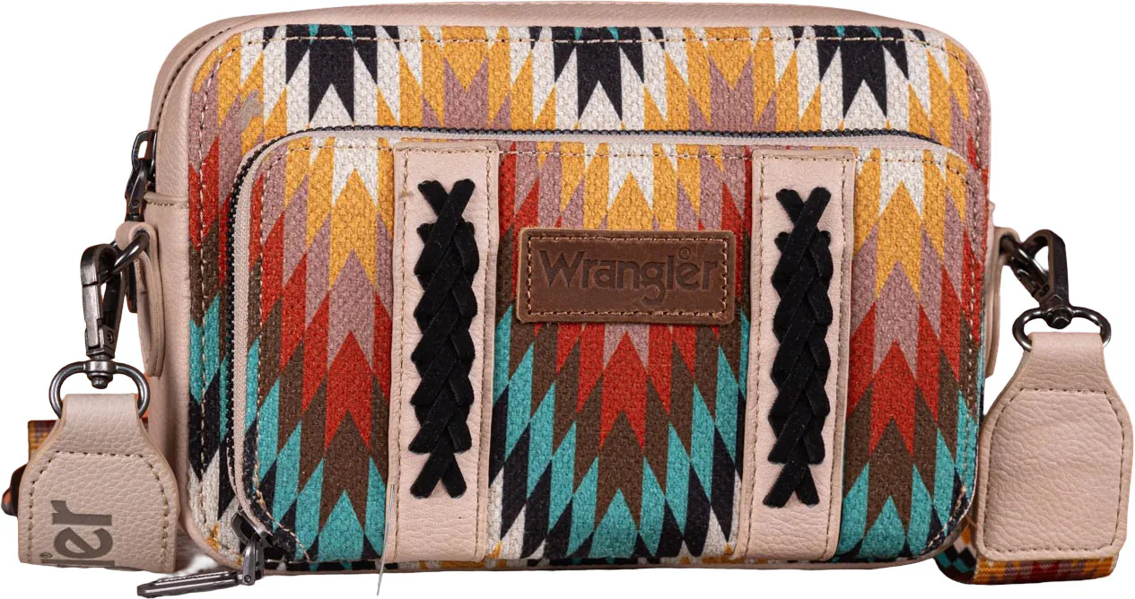 Wrangler - Womens Southwestern Pattern Dual Sided Print Crossbody Purse With Wallet Compartment - Image 11