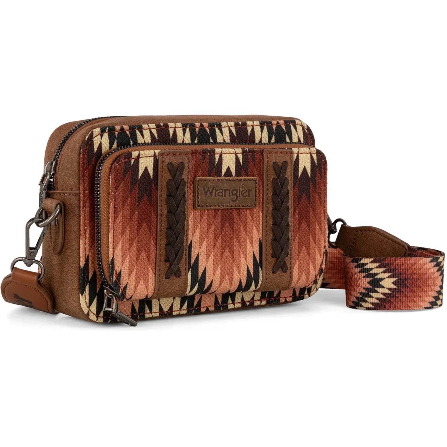 Wrangler - Womens Southwestern Pattern Dual Sided Print Crossbody Purse With Wallet Compartment - Image 13