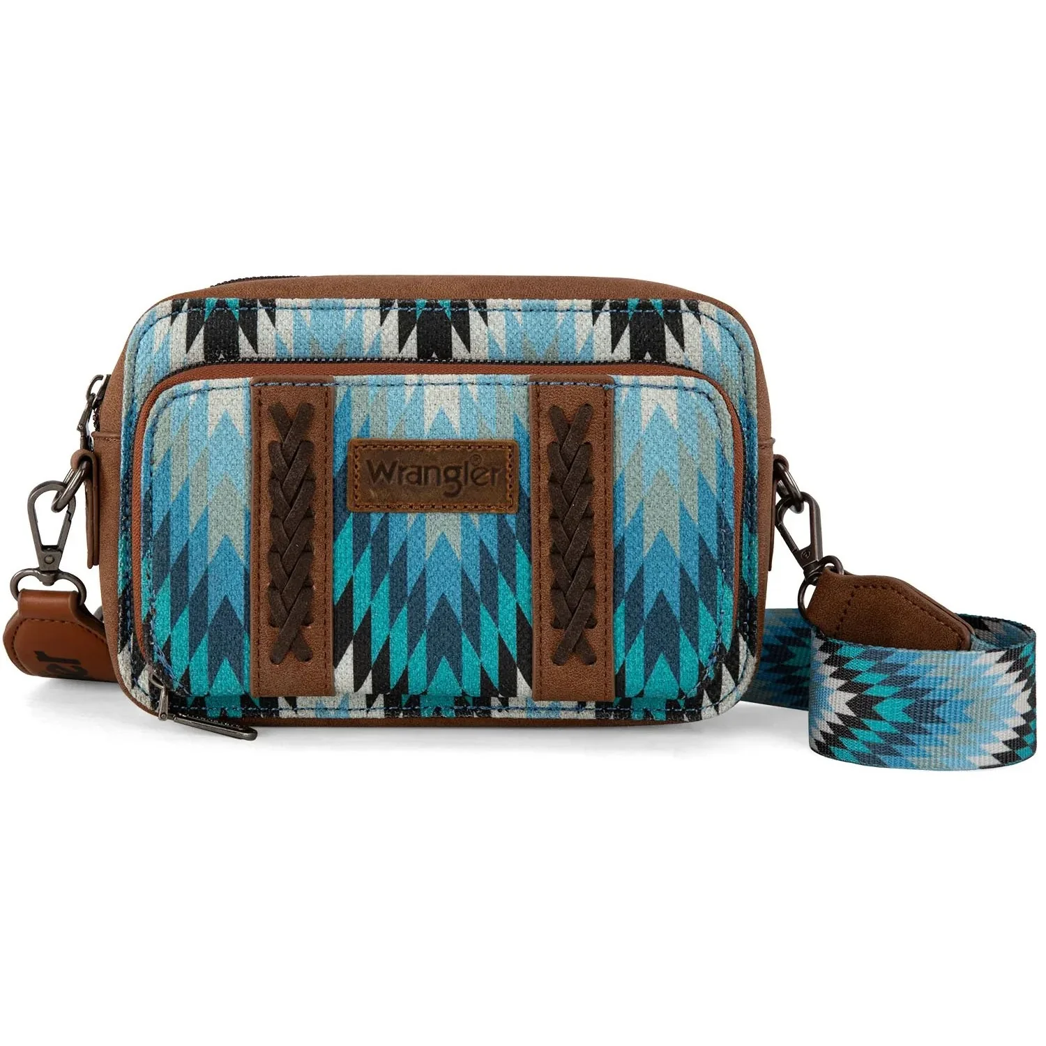 Wrangler - Womens Southwestern Pattern Dual Sided Print Crossbody Purse With Wallet Compartment - Image 16