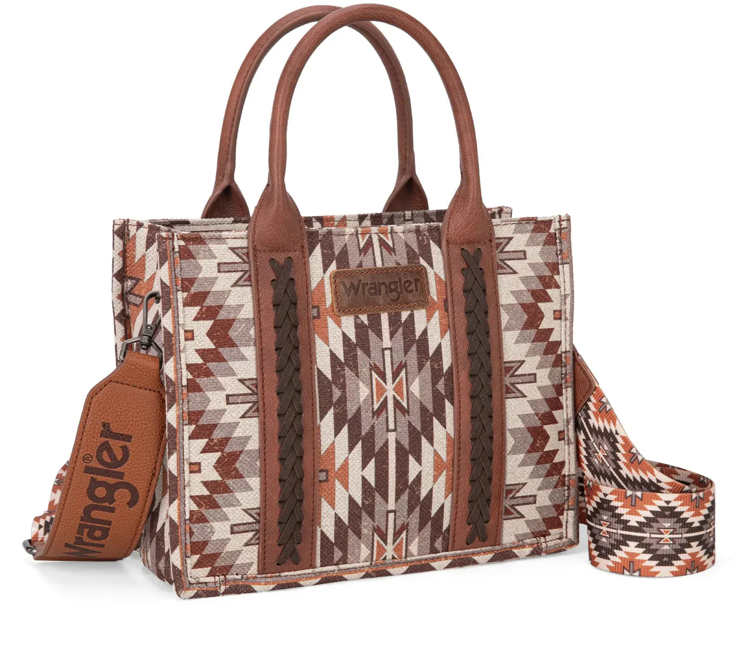 Wrangler - Womens Southwestern Pattern Dual Sided Print Tote/Crossbody Bag - Image 5