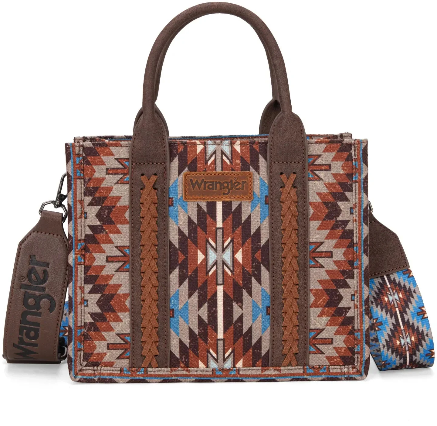 Wrangler - Womens Southwestern Pattern Dual Sided Print Tote/Crossbody Bag - Image 6