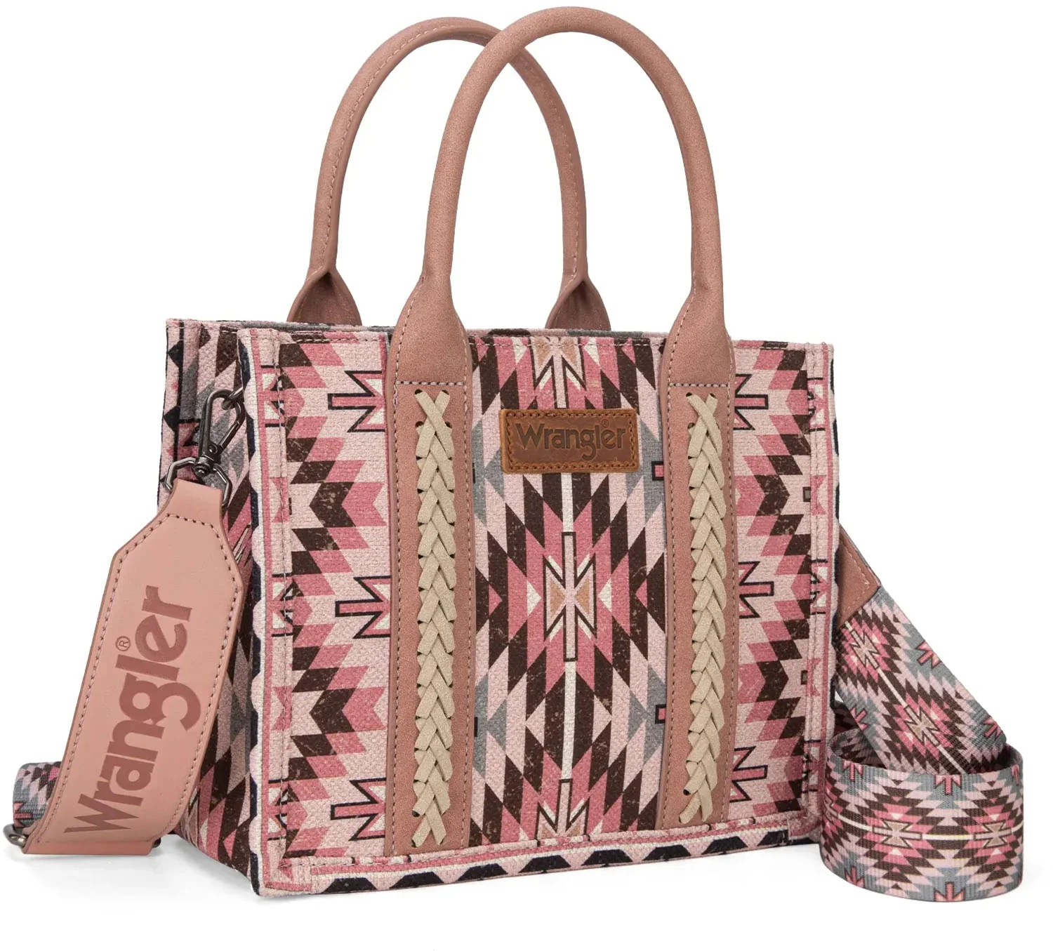Wrangler - Womens Southwestern Pattern Dual Sided Print Tote/Crossbody Bag - Image 7